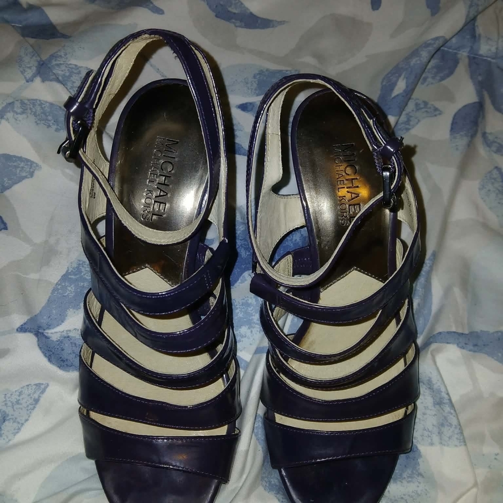 Michael Kors Dark Purple Strappy Sandals